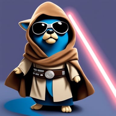 Go Blue Gopher as a Jedi in Star Wars.
