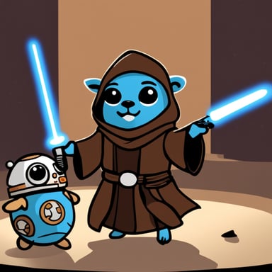 Go Blue Gopher as a Jedi in Star Wars.
