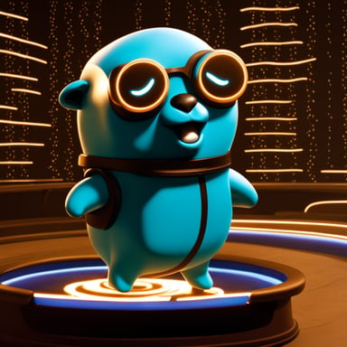 Go Blue Gopher as a person in Tron: The Legacy.