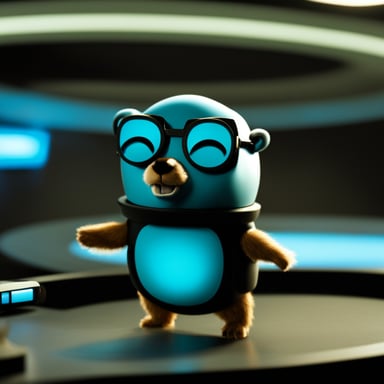 Go Blue Gopher as a person in Tron: The Legacy.