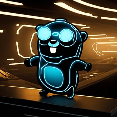 Go Blue Gopher as a person in Tron: The Legacy.