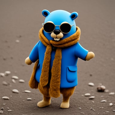 Go Blue Gopher as a model in fashion art.