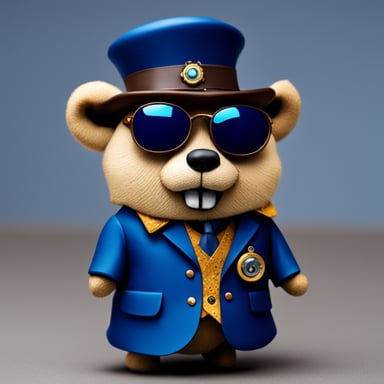 Go Blue Gopher as a model in fashion art.