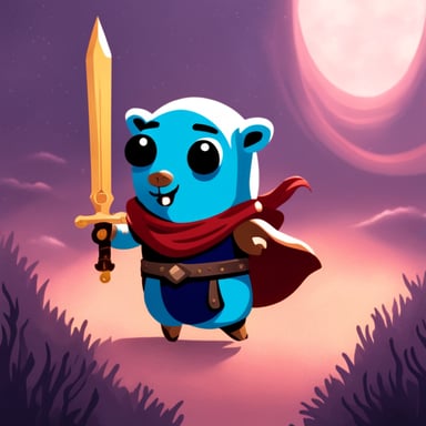 Go Blue Gopher with master sword