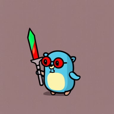 Go Blue Gopher with master sword