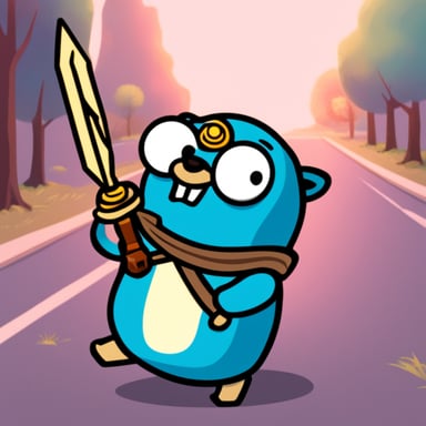 Go Blue Gopher with master sword