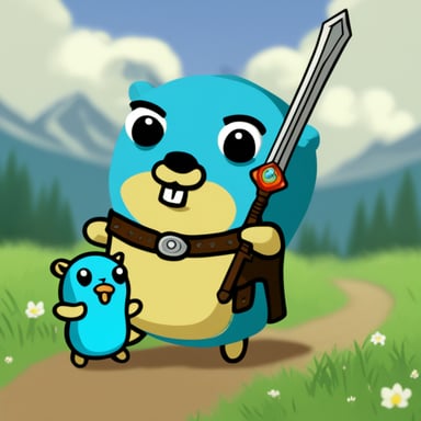 Go Blue Gopher with master sword