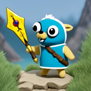 Go Blue Gopher with Link's master sword