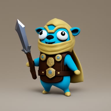 Go Blue Gopher with master sword and hylian shield.
