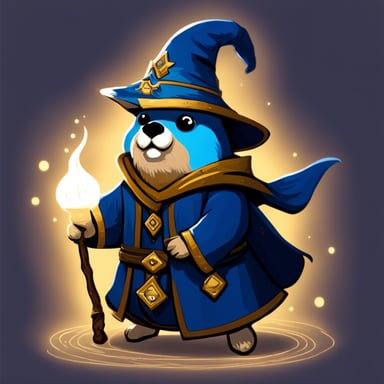Ancient Go Blue Gopher wizard