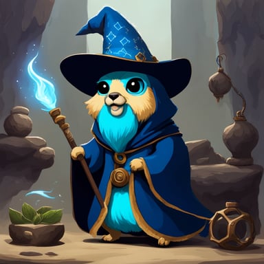 Ancient Go Blue Gopher wizard