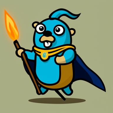 Go Blue Gopher, the magic warrior.