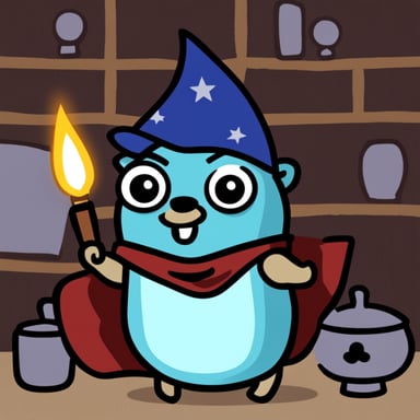 Go Blue Gopher, the magic warrior.