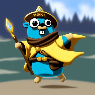 Go Blue Gopher, the magic warrior.
