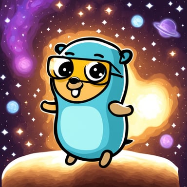 Go Blue Gopher admiring the galaxy.
