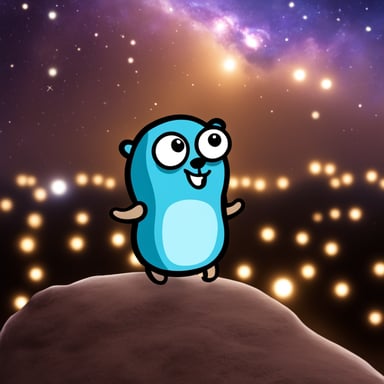 Go Blue Gopher admiring the galaxy.