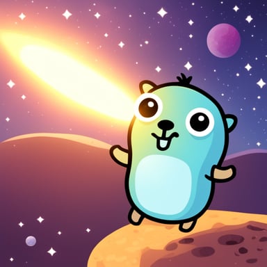 Go Blue Gopher admiring the galaxy.