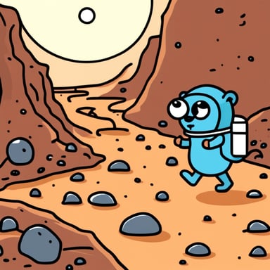 Go Blue Gopher walking on Mars.