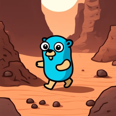Go Blue Gopher walking on Mars.