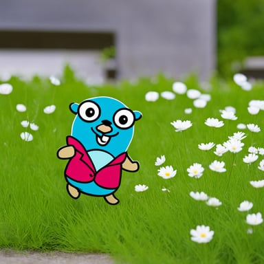 Go Blue Gopher is happy with flowers.