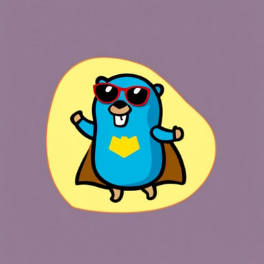 Go Blue Gopher as a superhero spreading happiness and positivity.