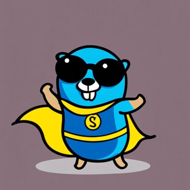 Go Blue Gopher as a superhero spreading happiness and positivity.