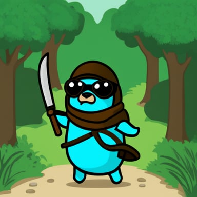 Go Blue Gopher as a ninja.