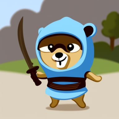 Go Blue Gopher as a ninja.