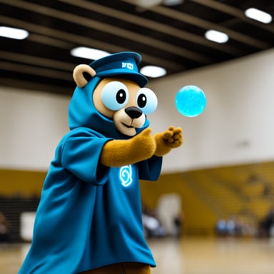 Go Blue Gopher performs a Rasengan.