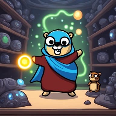 Go Blue Gopher performs a Rasengan.