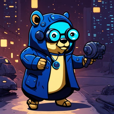 Go Blue Gopher in a cyberpunk futuristic world.