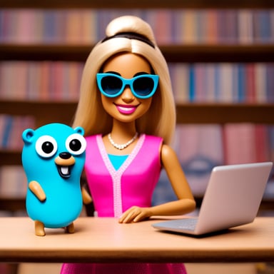 Go blue gopher as Barbie.