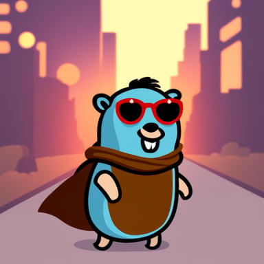 Go Blue Gopher in costume.