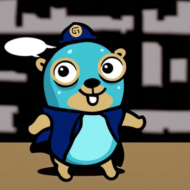 Go Blue Gopher in costume.