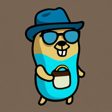 Go blue gopher as a hipster.