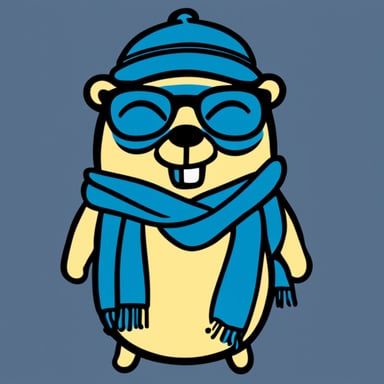 Go blue gopher as a hipster.