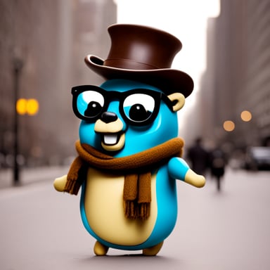 Go blue gopher as a hipster.