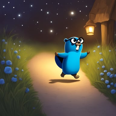 Go Blue Gopher as a thief in the night, sneaks not to steal, but to spread joy and leave behind a trail of blue happiness wherever he goes.