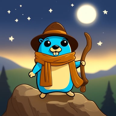 Go Blue Gopher as a thief in the night, sneaks not to steal, but to spread joy and leave behind a trail of blue happiness wherever he goes.