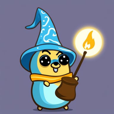 Go Blue Gopher as a wizard cast a spell to make everyone's day brighter.