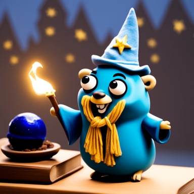 Go Blue Gopher as a wizard cast a spell to make everyone's day brighter.