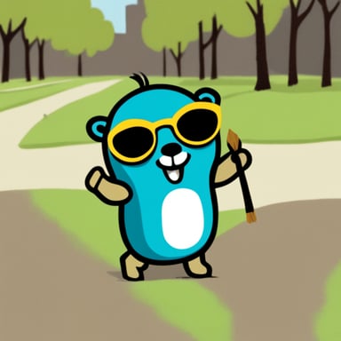Go Blue Gopher as a 60s hippie spreading peace and love.