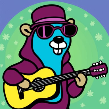 Go Blue Gopher as a 60s hippie spreading peace and love.