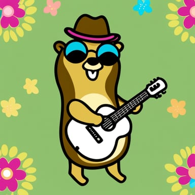 Go Blue Gopher as a 60s hippie spreading peace and love.