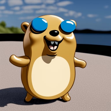 A happy gopher, named Go Blue Gopher, enjoying the sunshine.