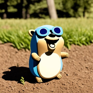 A happy gopher, named Go Blue Gopher, enjoying the sunshine.