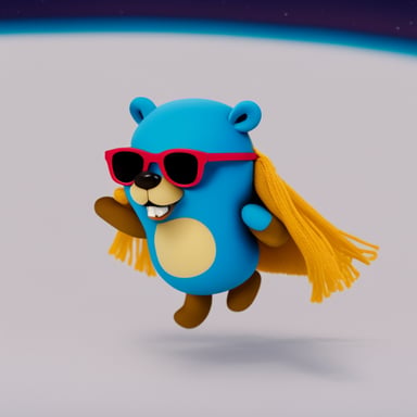 Go Blue Gopher dropping into a big halfpipe, drinking martinis, and wearing a scarf saying creativefabrica.