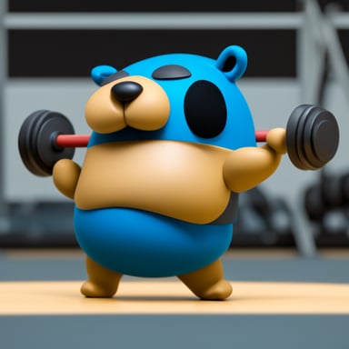 Go Blue Gopher goes to the gym. Extremely muscular Go Blue Gopher.