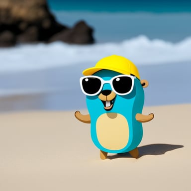 Go Blue Gopher enjoyed a sunny day at the beach.