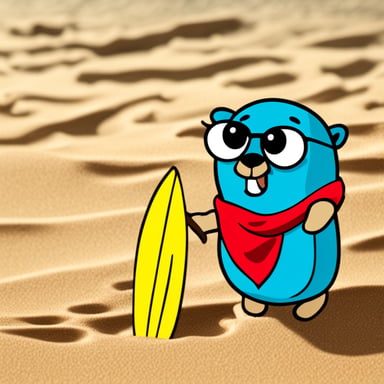 Go Blue Gopher enjoyed a sunny day at the beach.